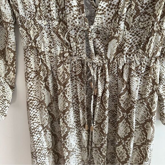 MELISSA ODABASH Farrah snake-print crepe kaftan - Picture 4 of 8